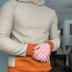 Fashion hoodie - terracotta and rust sweatshirt, discontinued design.